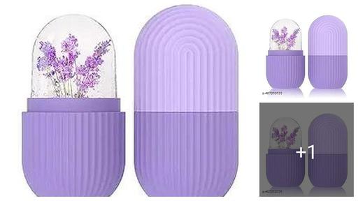 Ice Roller for Face and Eye, Upgraded Ice Facial Roller, Facial Beauty Ice Roller Skin Tools, Ice Facial Cube, Gua Sha Face Massage, Silicone Ice Mold for Face Beauty (PURPLE  PACK OF 1)