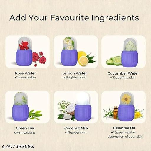 Ice Roller for Face and Eye, Upgraded Ice Facial Roller, Facial Beauty Ice Roller Skin Tools, Ice Facial Cube, Gua Sha Face Massage, Silicone Ice Mold for Face Beauty (PURPLE  PACK OF 1) - Abnlas Women’s Daily-Use Beauty & Self-Care