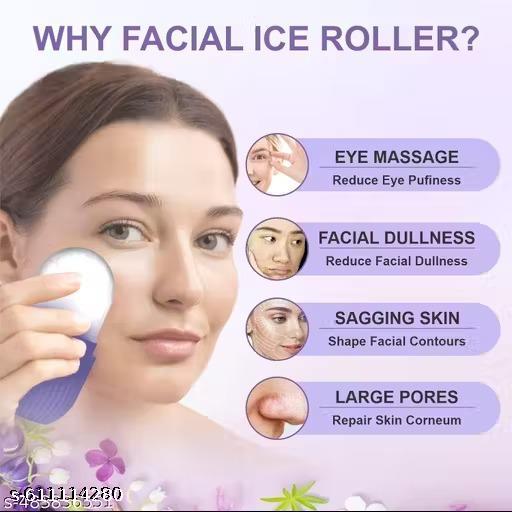ice Roller for Face, Eyes and Neck, Brighten Skin & Enhance Your Natural Glow, Reusable Facial Treatment to Tighten & Tone Skin & De-Puff The Eye Area, Cryotherapy for Face PACK OF 3 combo - Abnlas Women’s Daily-Use Beauty & Self-Care