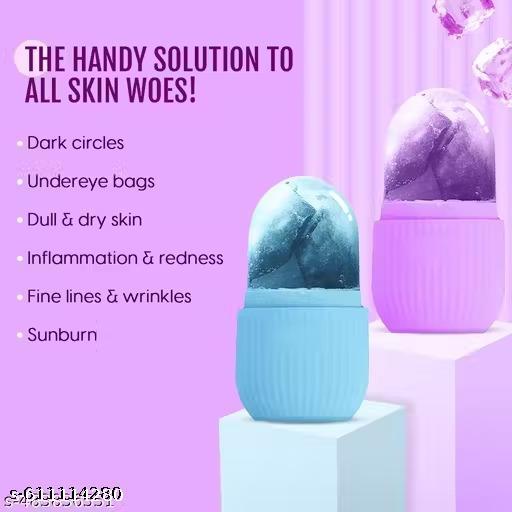 ice Roller for Face, Eyes and Neck, Brighten Skin & Enhance Your Natural Glow, Reusable Facial Treatment to Tighten & Tone Skin & De-Puff The Eye Area, Cryotherapy for Face PACK OF 3 combo - Abnlas Women’s Daily-Use Beauty & Self-Care