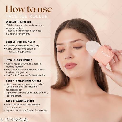 Furskin Ice Roller & Scalp Massager [ Multicolor ] – Best Budget Face & Hair Care Kit for Skin Glow, Hair Growth & Dandruff – Daily Use, Reusable, for Men & Women - Abnlas Women’s Daily-Use Beauty & Self-Care