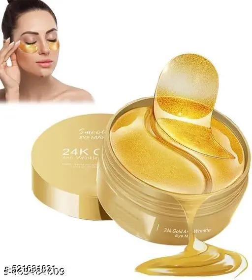 Eye Patches for Dark Circles with 24k Gold | 60 Pcs Eye Cooling Gel Pads | Hydrogel Eye Patch Mask with Collagen for Relaxing Eyes - Abnlas Women’s Daily-Use Beauty & Self-Care