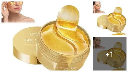 60 Pcs Under Eye Mask for Dark Circles, Puffiness, Eye Bags, Wrinkles, 24k Gold Under Eye Patches for Puffy Eyes with Collagen - Skincare Eye Patch Treatment Masks for Women and Men