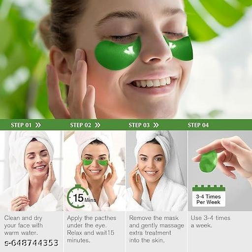 KITCHEN PRO-Eye Pads, 60 Pieces Eye Pads Against Dark Circles with , Collagen Eye Mask Against Eye Bags, Collagen Under Eye Patches, Reduce Wrinkles and Puffiness. (Medium, GREEN TEA,ALOE VERA) - Abnlas Women’s Daily-Use Beauty & Self-Care