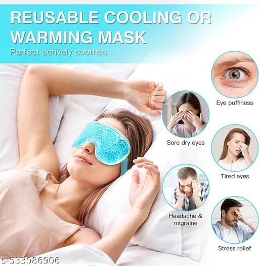 TU4_Light Blue: Eye Mask Sleeping Reusable Gel Beads Eye Mask For Hot Cold Therapy, Pain Relief Mask And Eye Pillow For Puffy Eyes, Stress Relief, Migraine, Headache And Sinus Pain - Abnlas Women’s Daily-Use Beauty & Self-Care
