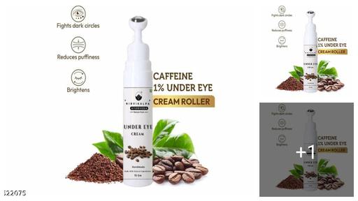 Under Eye Cream Gel for Dark Circles with Vitamin E, & Coffee | Users Saw Reduced Dark Circles, Reduces Puffiness & Fine Lines | Cooling Massage Roller (PACK OF 1 ROLLER 15 ML)