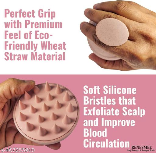 Stylish Hair Scalp Massager Shampoo Brush (Marble Pink & Green) With Soft Bristles For Men & Women | Promotes Hair Growth & Removes Dandruff | Couples Combo of 2 | Scalp Scrubber & Head Massager - Abnlas Women’s Daily-Use Beauty & Self-Care