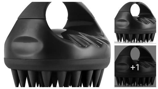 Hair Scalp Massager, Soft Silicone Shampoo Brush for Hair Growth, Dandruff Removal & Scalp Cares, Scalp Scrubber Exfoliator for Wet Dry Curly Hair, Women, Men, Kids, Pets Shower (Black)