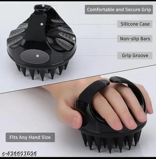 Hair Scalp Massager, Soft Silicone Shampoo Brush for Hair Growth, Dandruff Removal & Scalp Cares, Scalp Scrubber Exfoliator for Wet Dry Curly Hair, Women, Men, Kids, Pets Shower (Black) - Abnlas Women’s Daily-Use Beauty & Self-Care