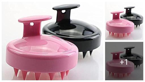 2 Pack Hair Scalp Massager Shampoo Brush Shower Head Scrubber Cleanser for Hair Growth Ease Dandruff for Women and Men (Black+Pink)