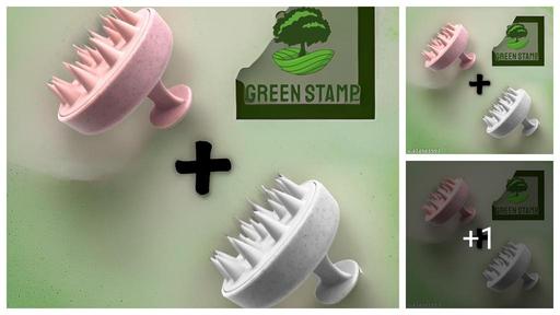 GREEN STAMP Stylish Hair Scalp Massager Shampoo Brush (Marble Pink & White) With Soft Bristles For Men & Women | Promotes Hair Growth & Removes Dandruff | Couples Combo of 2 | Scalp Scrubber & Head