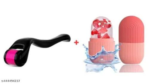 NEW 4 Pcs Combo for Jade Roller & Gua Sha Tool Natural Stone for Face Neck Healing Skin | Scalp Massager Shampoo Brush Ice Face Roller Massager | Ice Roller For Face Women Skin | Derma Roller For Skin And Hair - Abnlas Women’s Daily-Use Beauty & Self-Care