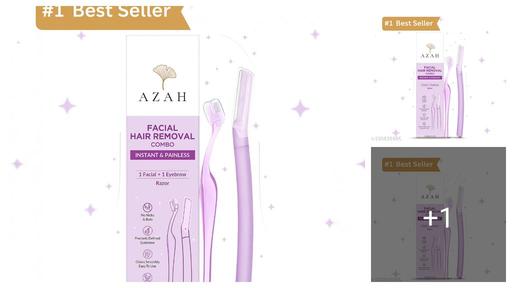 Face & Eyebrow Razor Combo| Instant & Painless Facial Hair Removal |Pack of 1 Face & 1 Eyebrow Razor| For Eyebrows, Upper Lip, Forehead, Peach Fuzz | Dermaplaning Tool | All Skin Types