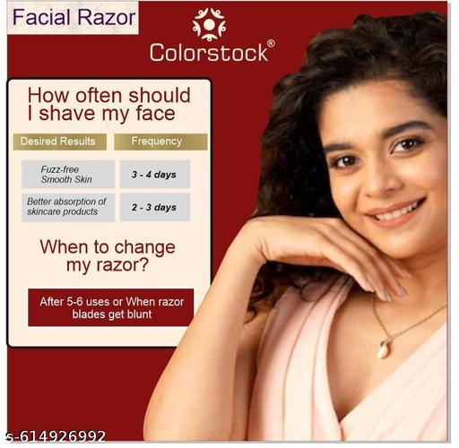 Colorstock Face Razor for Women - Pack of 3 | Facial Hair Removal |  Reusables & Smooth Face Razor - Abnlas Women’s Daily-Use Beauty & Self-Care