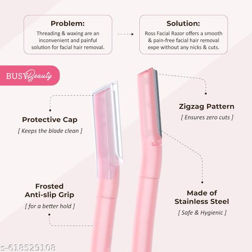 Busy Beauty  Face Razor For Women Facial Hair - 3 | Instant Glow & Painless Hair Removal | For Eyebrows, Upper Lip, Chin, Peach Fuzz, Forehead, Unibrow, Sideburns - Abnlas Women’s Daily-Use Beauty & Self-Care