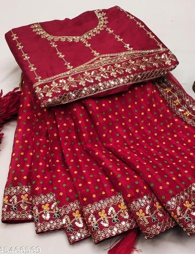 Fency Disener Georgette Pretty Sarees With New Fency  Border With Blouse Piece.