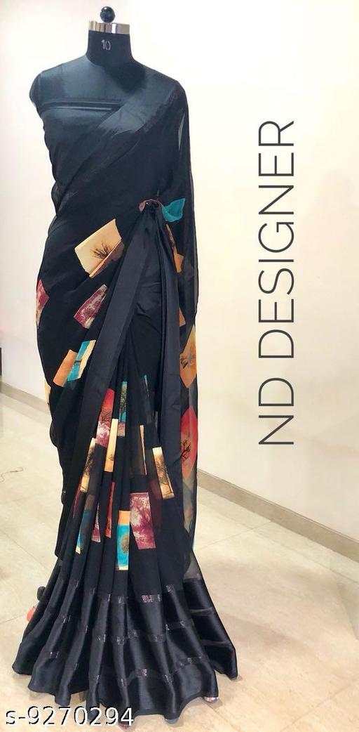 ND DESIGNER SATIN PATTA SAREE - amamestyle
