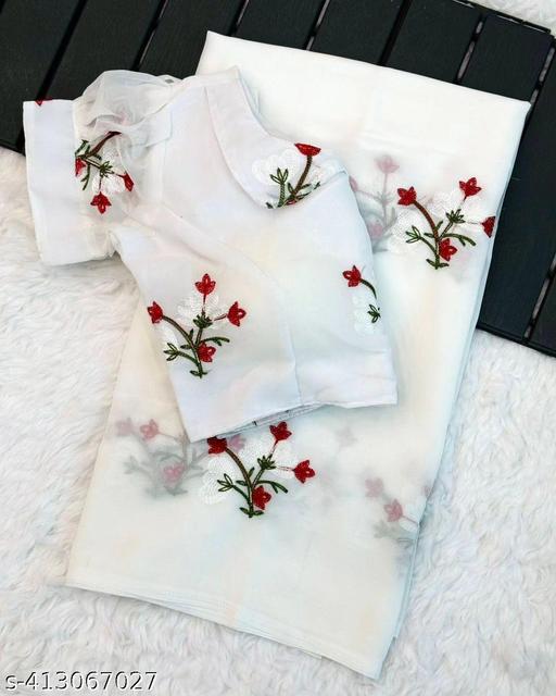 Presenting Special Gerogtte Party Wear Saree And chain Stich work   - amamestyle