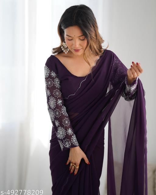  Presenting Special Disha Saree with Unstitched Blouse Piece - amamestyle