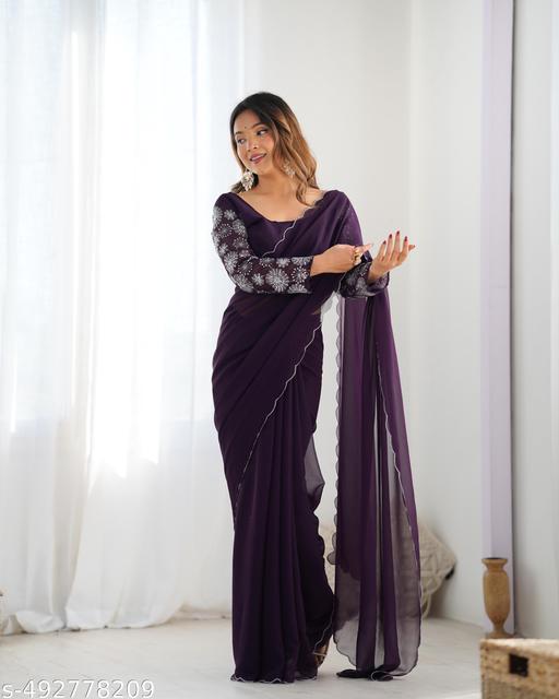  Presenting Special Disha Saree with Unstitched Blouse Piece - amamestyle
