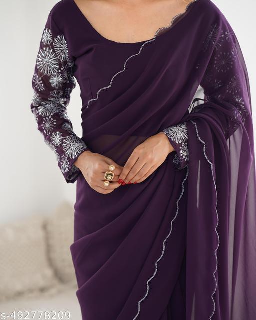  Presenting Special Disha Saree with Unstitched Blouse Piece - amamestyle