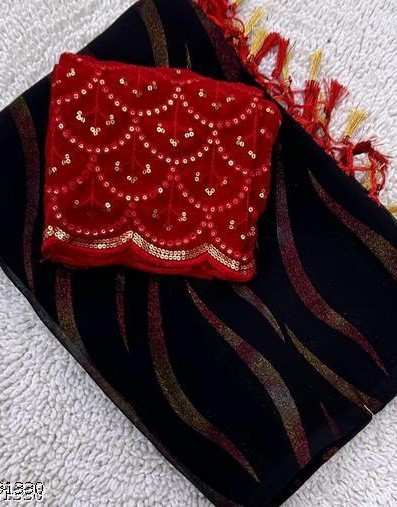 Beautiul Soft Georgette Latkans Saree With Blouse