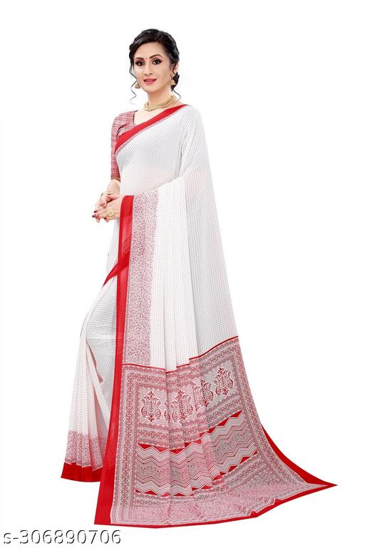 Beautiful! Designer Printed Georgette Saree With Blouse - amamestyle