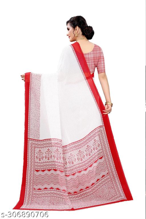 Beautiful! Designer Printed Georgette Saree With Blouse - amamestyle