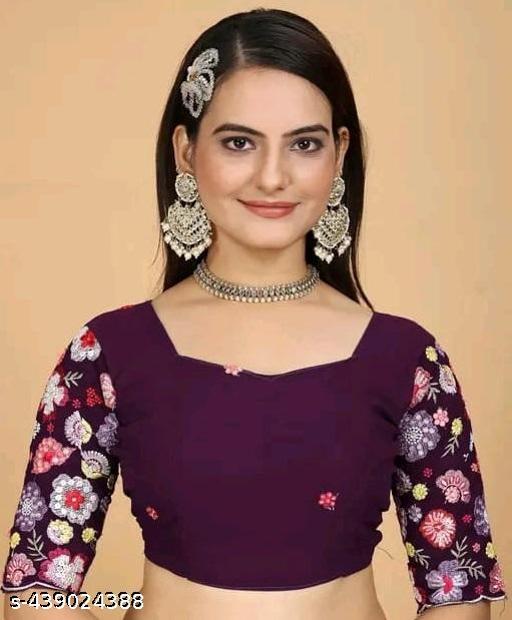 Wine Color Pure Georgette Saree With Emboidery Georgette Blouse - amamestyle