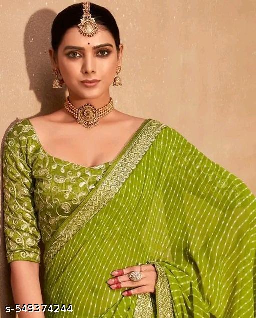 Fancy designer Laheriya  Pretty Sarees With New Fancy  Border With Blouse Piece. - amamestyle