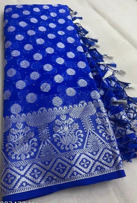 Beautiful party wear saree with blouse