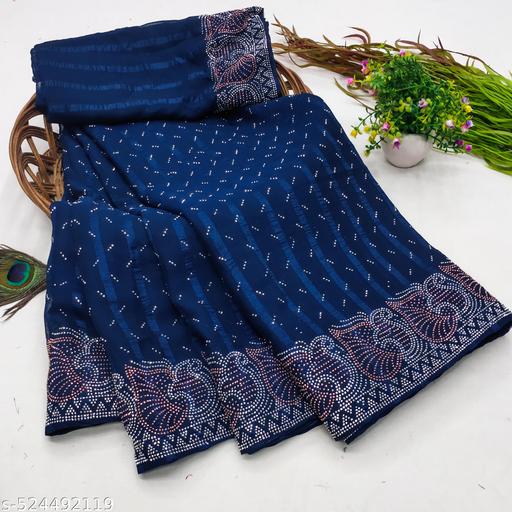 SI_PP WEDDING GEORGETTE hotfix  work FIROJI saree - amamestyle