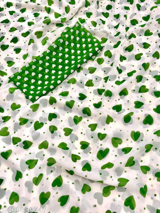 Attractive Women's Daily Wear Printed Saree With Running Blouse  - amamestyle