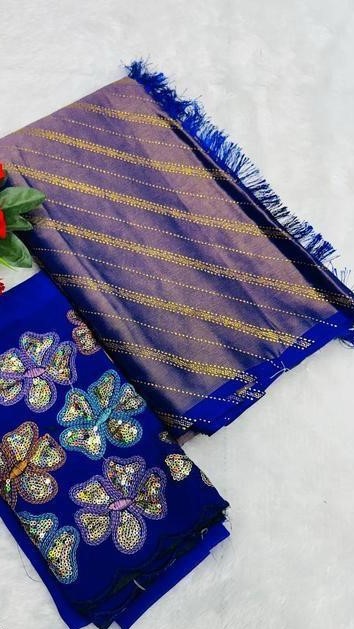 Ready To Wear Brasso Silk Saree With Sequence Work Blouse