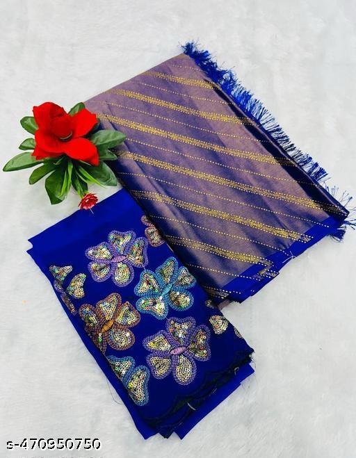 Ready To Wear Brasso Silk Saree With Sequence Work Blouse - amamestyle