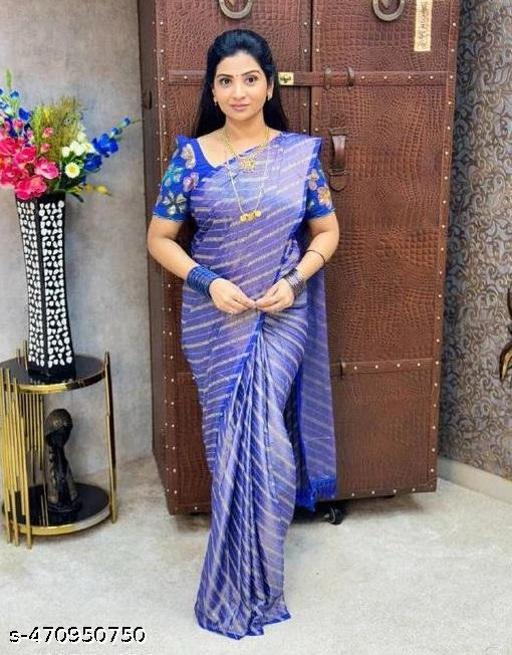 Ready To Wear Brasso Silk Saree With Sequence Work Blouse - amamestyle