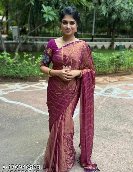 Ready To Wear Brasso Silk Saree With Sequence Work Blouse - amamestyle