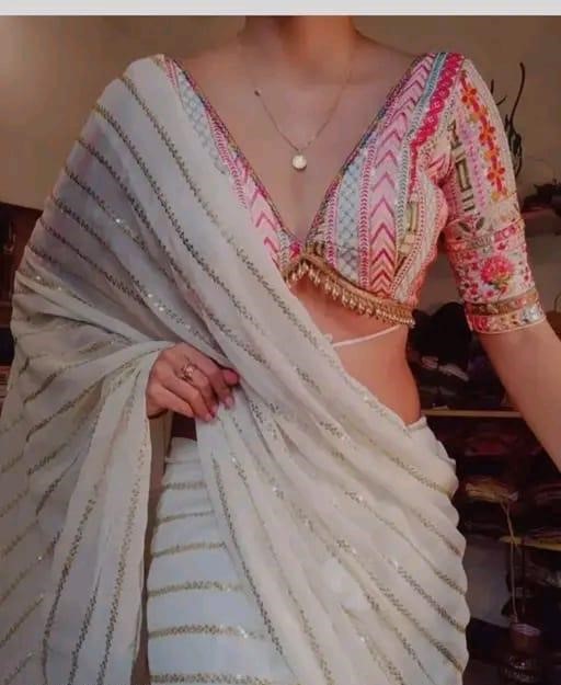 60gm blooming , Embroidery saree , embroidery lace patti , embroidery work blouse , embroidery work saree , kacchi work saree , marwadi work saree , kuchu design work saree , sikvans work less saree , sikvans blouse work saree 2024 tarending saree
