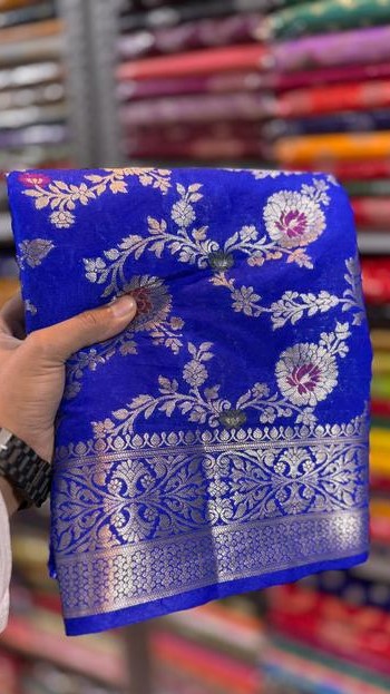BANARASI VERY PREMIUM QUALITY SEMI GEOGRETEE SOFT SILK SAREE 