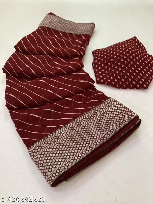 Trending bollywood Georgette Lehriya sarees - amamestyle