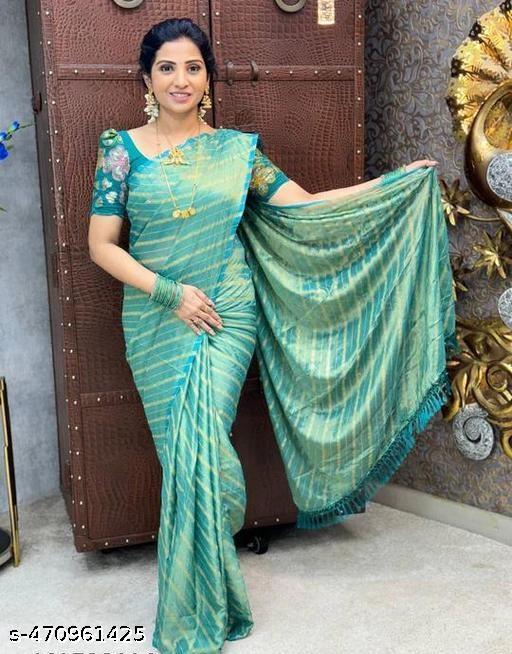 Ready To Wear Brasso Silk Saree With Sequence Work Blouse - amamestyle