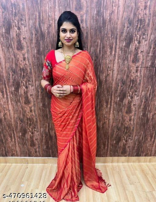 Ready To Wear Brasso Silk Saree With Sequence Work Blouse - amamestyle