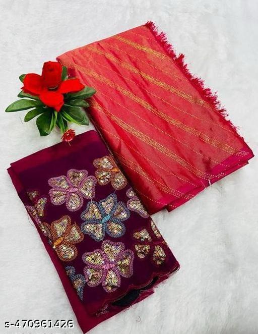 Ready To Wear Brasso Silk Saree With Sequence Work Blouse - amamestyle