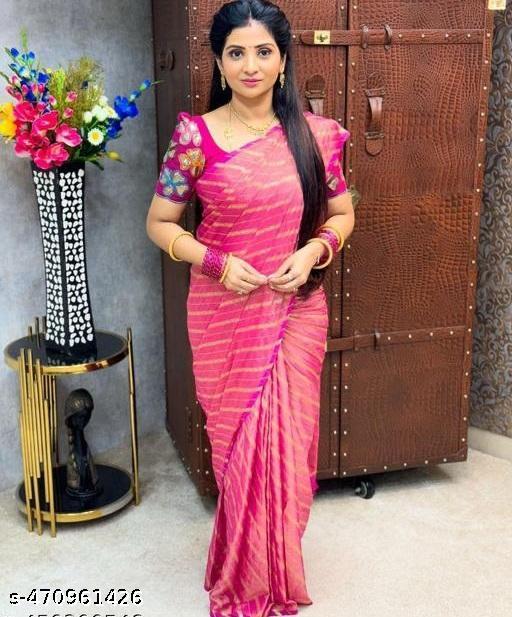 Ready To Wear Brasso Silk Saree With Sequence Work Blouse - amamestyle