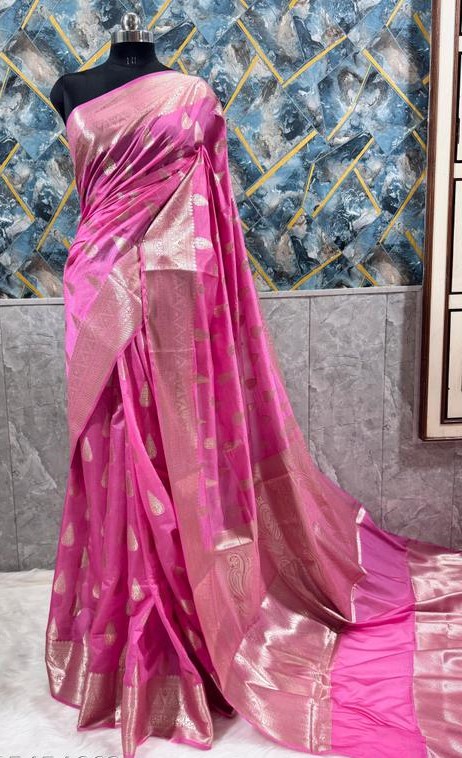 BANARASI VERY PREMIUM QUALITY SEMI GEOGRETEE SOFT SILK SAREE 