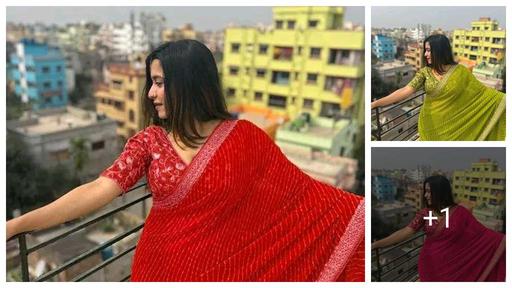 Fancy Designer  Lehriya  Pretty Sarees With New Fancy  Border With Blouse Piece.