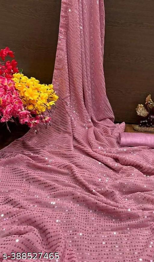 
georgette designer sequence party wear sarees