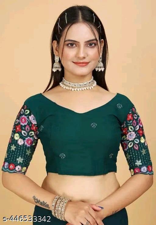 Pure Georgette Arco Border Saree With Sequence And embroidered Blouse - amamestyle