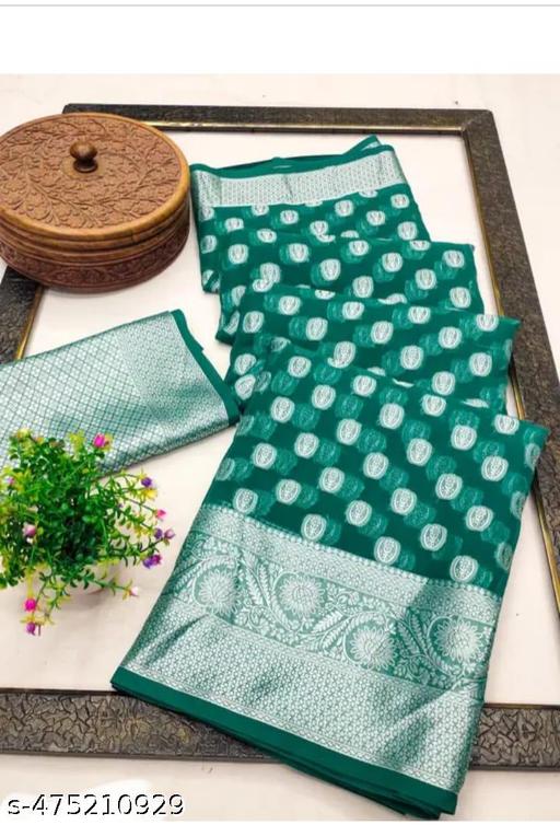 fox Georgette Silver Buti Fancy soft saree - amamestyle