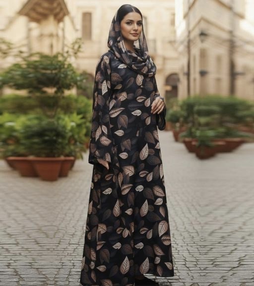 Abaya Printed & Stoned Burqa For Women Elegant Modest Wear Burkha Stylish Dubai Abaya - Zeyoria